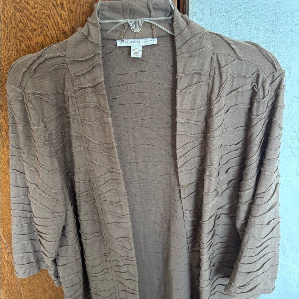 JM Collection Textured Brown light jacket
